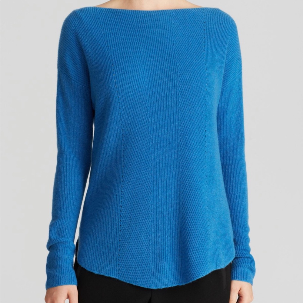 Vince Blue Boatneck Cashmere Sweater